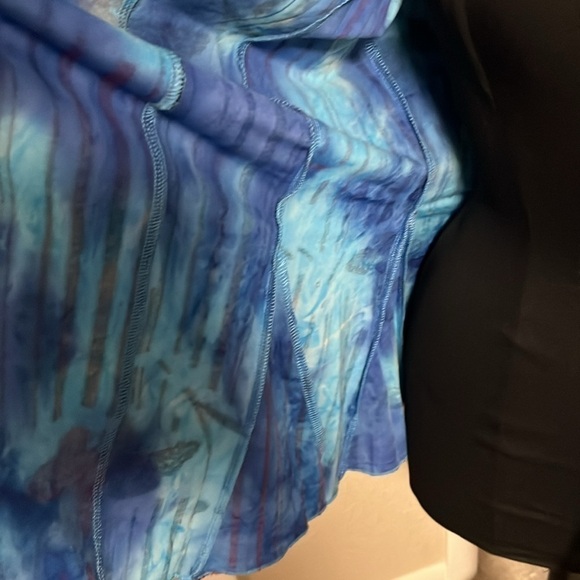 Blue colorful contemporary cardigan NWT size medium career classy - Picture 3 of 10